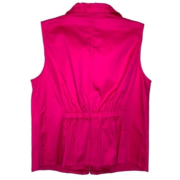 NEW - CHRISTOPHER & BANKS Barbie Pink Cotton Lightweight Zip Front Vest Size XL - Picture 2 of 7